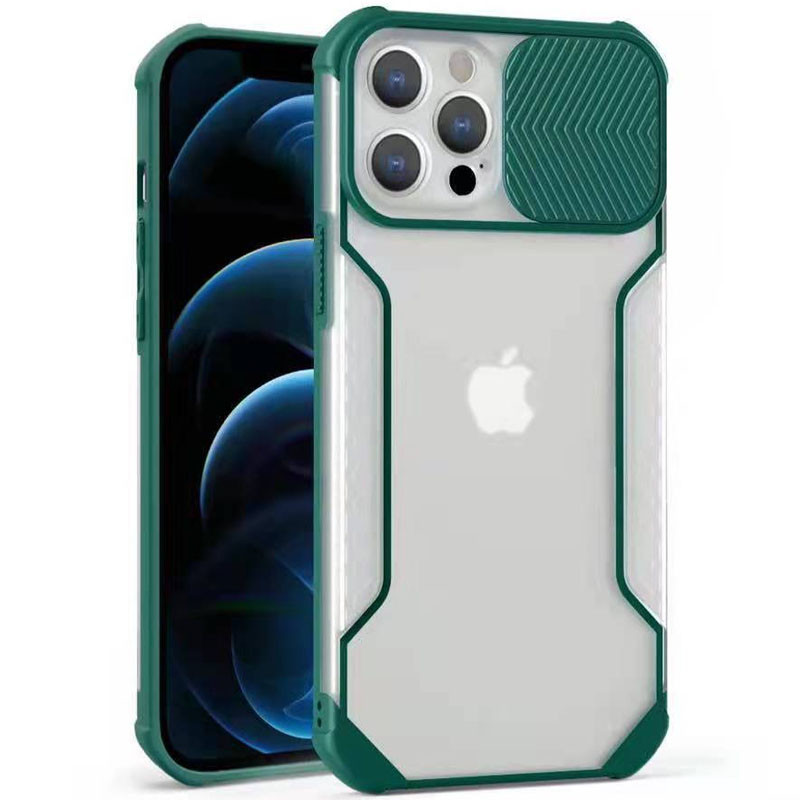 Чохол Camshield matte Ease TPU зі шторкою на Apple iPhone 12 Pro / 12 (6.1") (Зелений)
