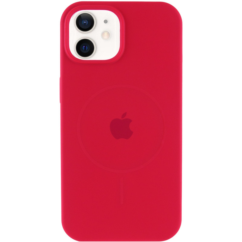 Фото Чехол Silicone Case Full Protective (AA) with Magnetic Safe для Apple iPhone 11 (6.1") (Красный / Deep Red) на vchehle.ua