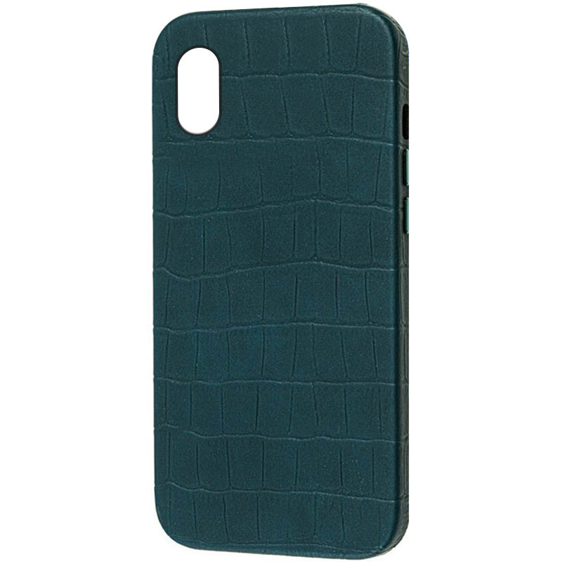 Кожаный чехол Croco Leather для Apple iPhone X / XS (5.8") (Green)
