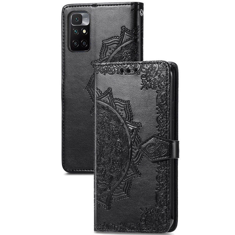 Кожаный чехол-книжка Art Case с визитницей для Xiaomi Redmi 10 (Черный) в магазине vchehle.ua