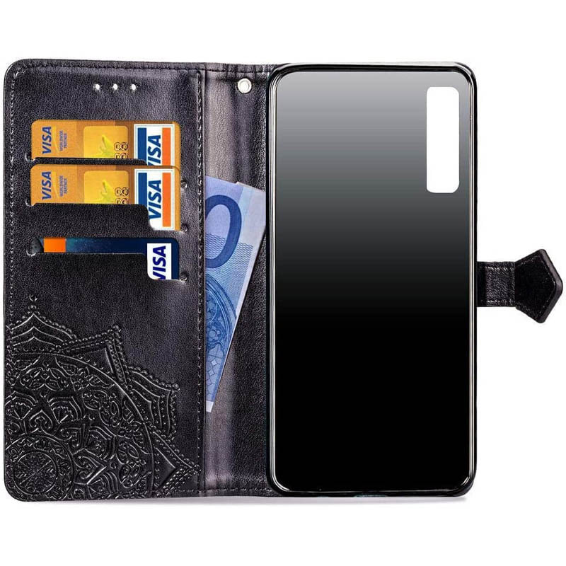 Фото Кожаный чехол (книжка) Art Case с визитницей для Samsung A750 Galaxy A7 (2018) (Черный) на vchehle.ua