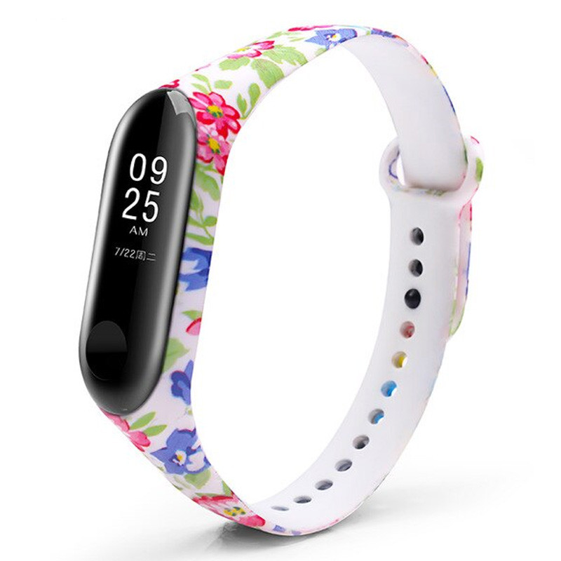 

Силіконовий ремінець з малюнком для Xiaomi Mi Band 5 / 6 (Лилии / Білий) 925986