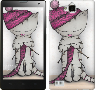 

Чехол Кошка рукодельница для Huawei Honor 3C 584382