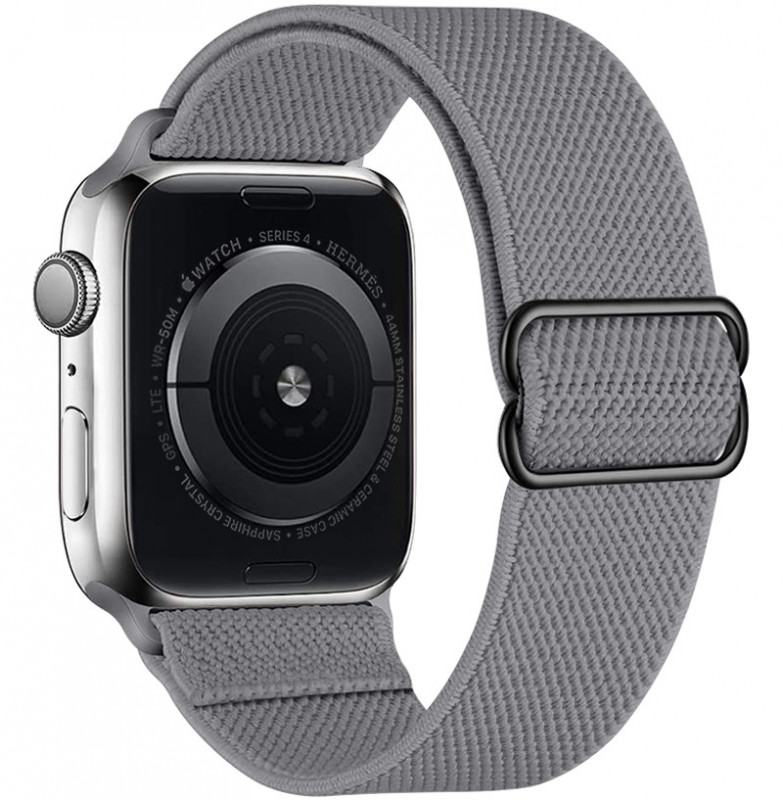 Ремінець тканинний із затяжкою для Apple Watch 38/40/41/42mm(ser.10) (Grey)