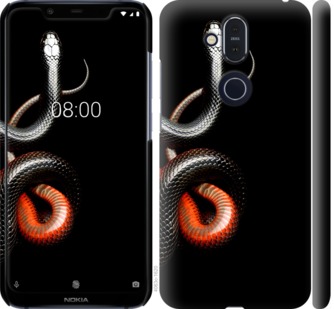 

Чохол Червоно-чорна змія на чорному тлі на Nokia 8.1 765256