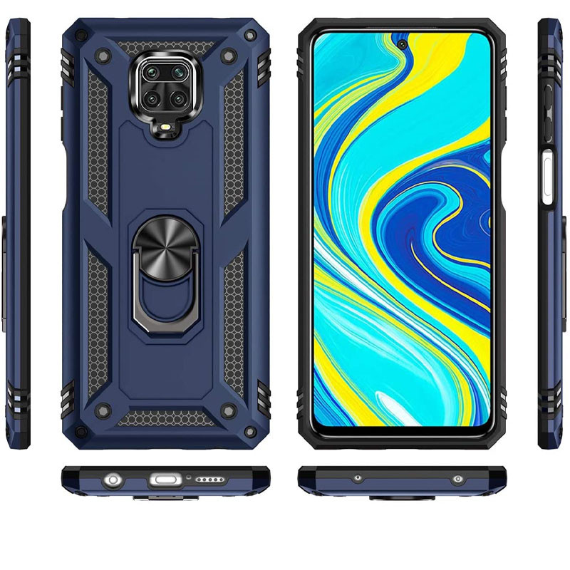 

Ударостійкий чохол Serge Ring for Magnet для Xiaomi Redmi Note 9 Pro (Темно синій) 916867