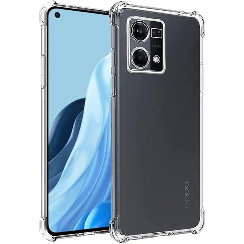 TPU чохол GETMAN Ease logo посилені кути Full Camera на Oppo Reno 7 4G (Прозорий (прозорий))