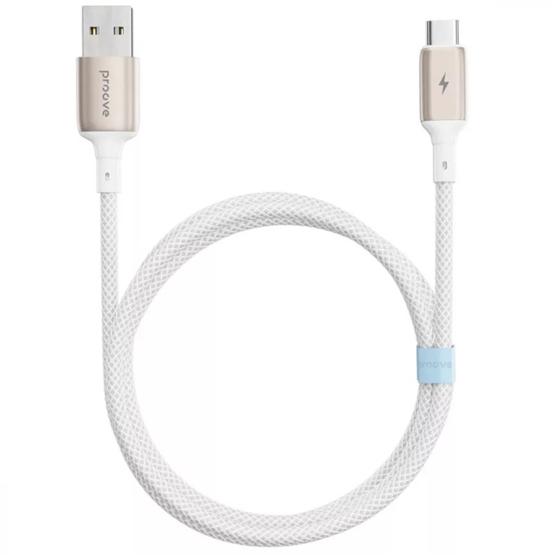 Фото Дата кабель Proove Dense Metal USB to Type-C 2.4A (1m) (White) в магазине vchehle.ua