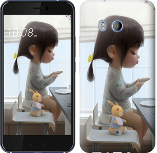 

Чехол Милая девочка с зайчиком для HTC U11 688864