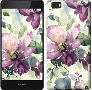 

Чехол Цветы акварелью для Huawei Ascend P8 Lite 296817