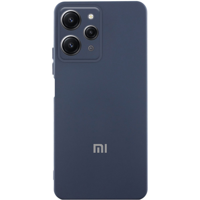 Чехол Silicone Cover Lakshmi Full Camera (AAA) with Logo для Xiaomi Redmi 12 (Темно-синий / Midnight blue)