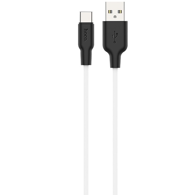 Дата кабель Hoco X21 Plus Silicone Type-C Cable (2m) (Чорний / Білий)