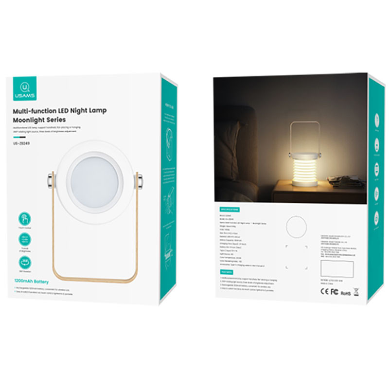 Заказать Ночник Usams US-ZB249 Multi-function Rechargeable LED 1200mAh (White) на vchehle.ua