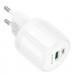 Фото МЗП Borofone BA94A Lustrous PD30W+QC3.0 (1USB-A/1C) (White) в маназині vchehle.ua