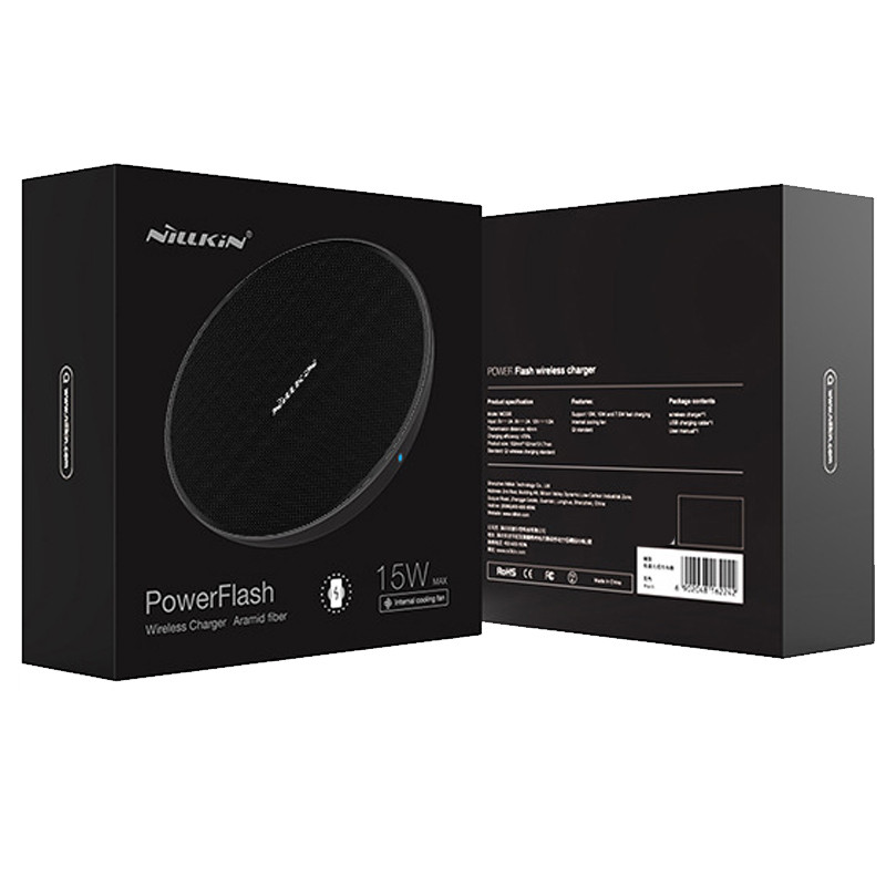 Купить БЗУ Nillkin PowerFlash Wireles Charger (Classic nylon) 15W (MC035) (Black) на vchehle.ua