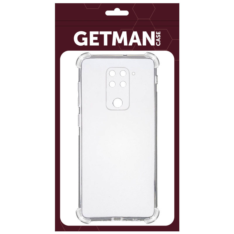 Фото TPU чохол GETMAN Ease logo посилені кути Full Camera на Xiaomi Redmi Note 9 / Redmi 10X (Прозорий (прозорий)) на vchehle.ua