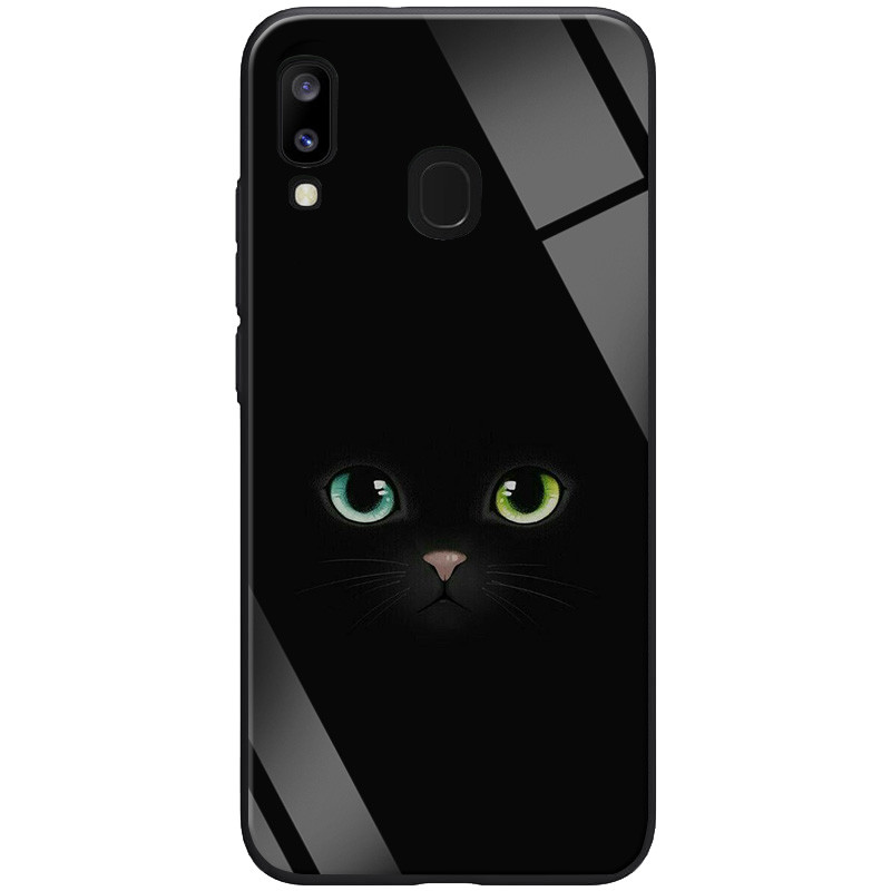 

TPU+Glass чехол ForFun для Samsung Galaxy A30 (Котик / Черный) 748304