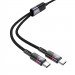 Фото Дата кабель Hoco U139 Type-C to Type-C/Type-C 100W (1.2m) (Black) на vchehle.ua