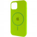 Чохол Silicone Case Full Protective (AA) with Magnetic Safe на Apple iPhone 11 Pro Max (6.5") (Салатовий / Neon green)