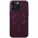 Шкіряний чохол Bonbon Leather Metal Style with Magnetic Safe на Apple iPhone 14 Pro (6.1") (Бордовий / Plum)