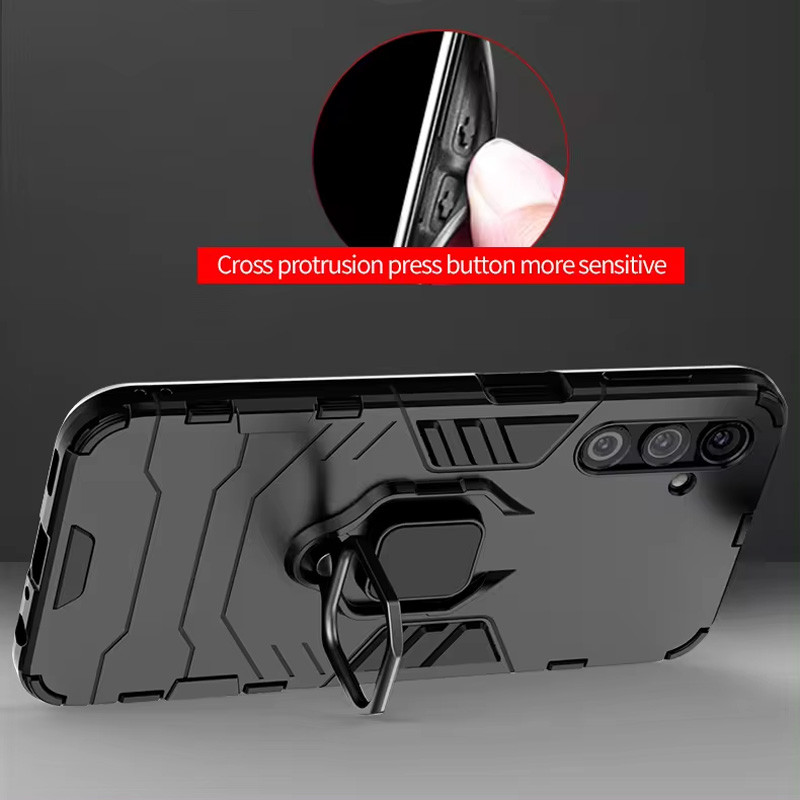 Ударопрочный чехол Transformer Ring for Magnet для Samsung Galaxy M52 (Черный / Soul Black) в магазине vchehle.ua