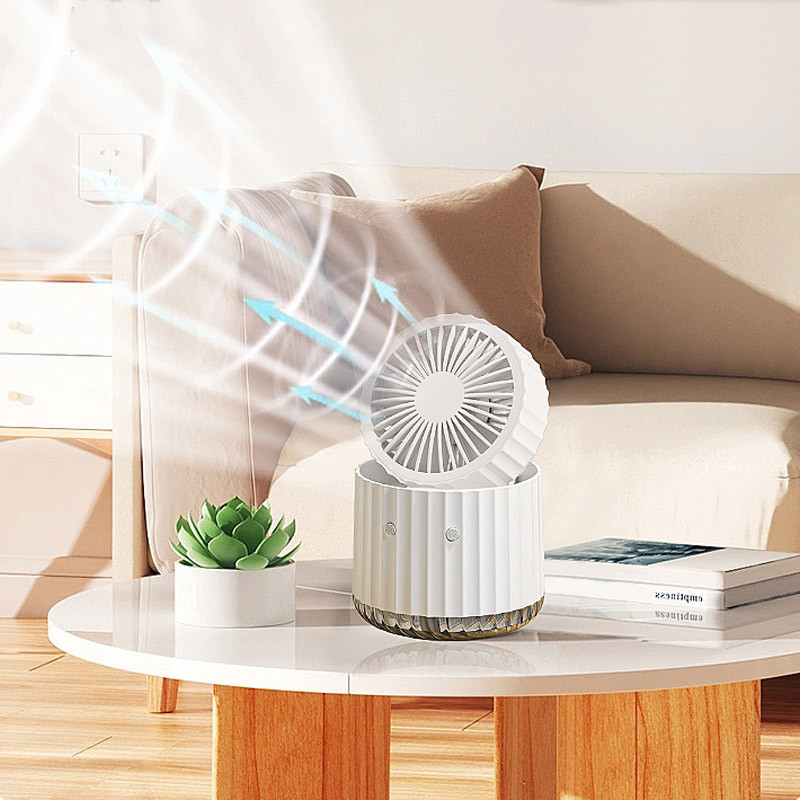 Замовити Настільний вентилятор Rapid Cooling 3in1 з водяним охолодженням та підсвічуванням 1200 mAh (White) на vchehle.ua