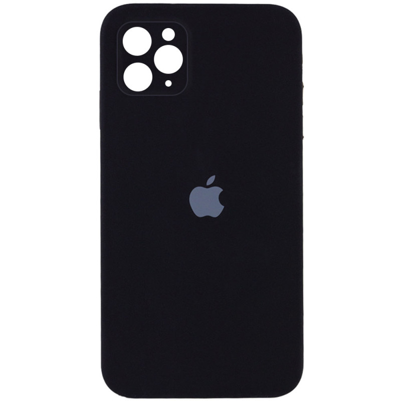 Чохол Silicone Case Square Full Camera Protective (AA) на Apple iPhone 11 Pro Max (6.5") (Чорний / Black)