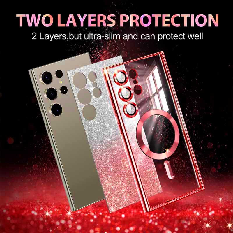 Фото TPU чохол Delight case with Magnetic Safe з захисними лінзами на камеру на Samsung Galaxy S25 Ultra (Червоний / Red) на vchehle.ua