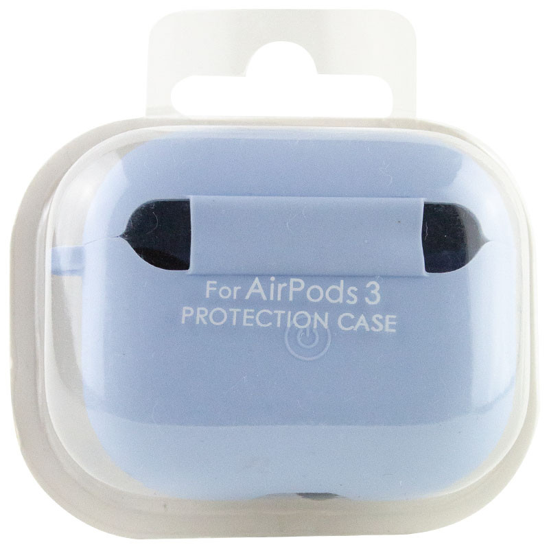 Фото Силиконовый футляр с микрофиброй для наушников Airpods 3 (Голубой / Lilac Blue) в магазине vchehle.ua