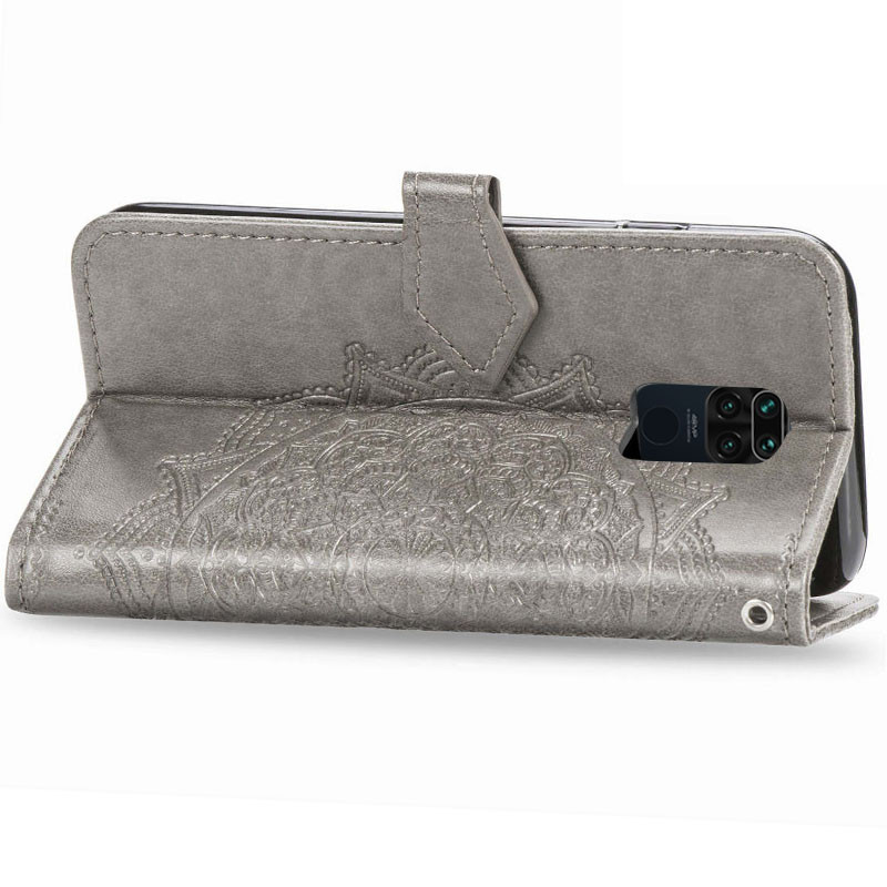 Заказать Кожаный чехол-книжка Art Case с визитницей для Xiaomi Redmi Note 9 / Redmi 10X (Серый) на vchehle.ua