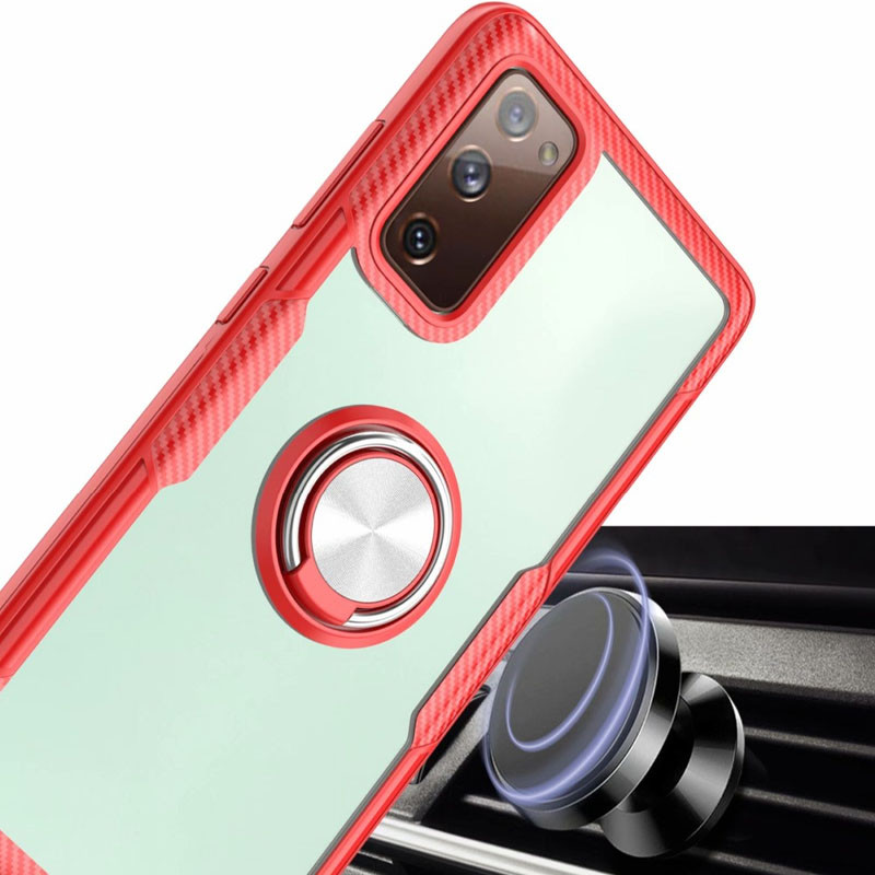 Фото TPU+PC чехол Deen CrystalRing for Magnet (opp) для Samsung Galaxy Note 20 (Бесцветный / Красный) на vchehle.ua