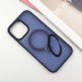 Фото TPU+PC чехол Metal Buttons with Magnetic Safe Colorful HQ Ring для Apple iPhone 14 / 13 (6.1") (Dark Blue) в магазине vchehle.ua