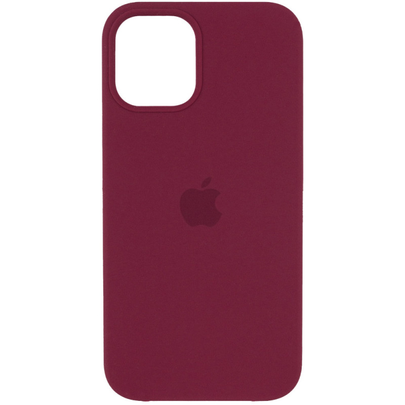 Чохол Silicone Case (AA) на Apple iPhone 12 Pro / 12 (6.1") (Бордовий / Plum)