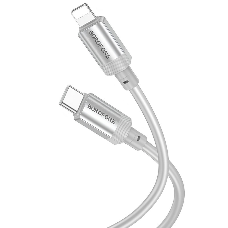 Фото Дата кабель Borofone BX108 Start silicone Type-C to Lightning 27W (1m) (Gray) на vchehle.ua
