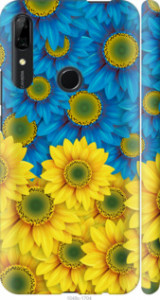 Чехол Жёлто-голубые цветы для Huawei P Smart Z
