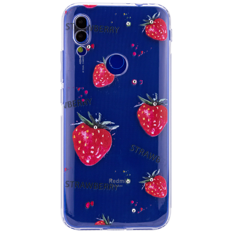 

TPU чохол Luxury Diamond full protective для Xiaomi Redmi 7 (Прозорий / Полуниця) 715287