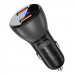 АЗУ Acefast B7 metal car charger 45W (USB-A + USB-A) with digital display