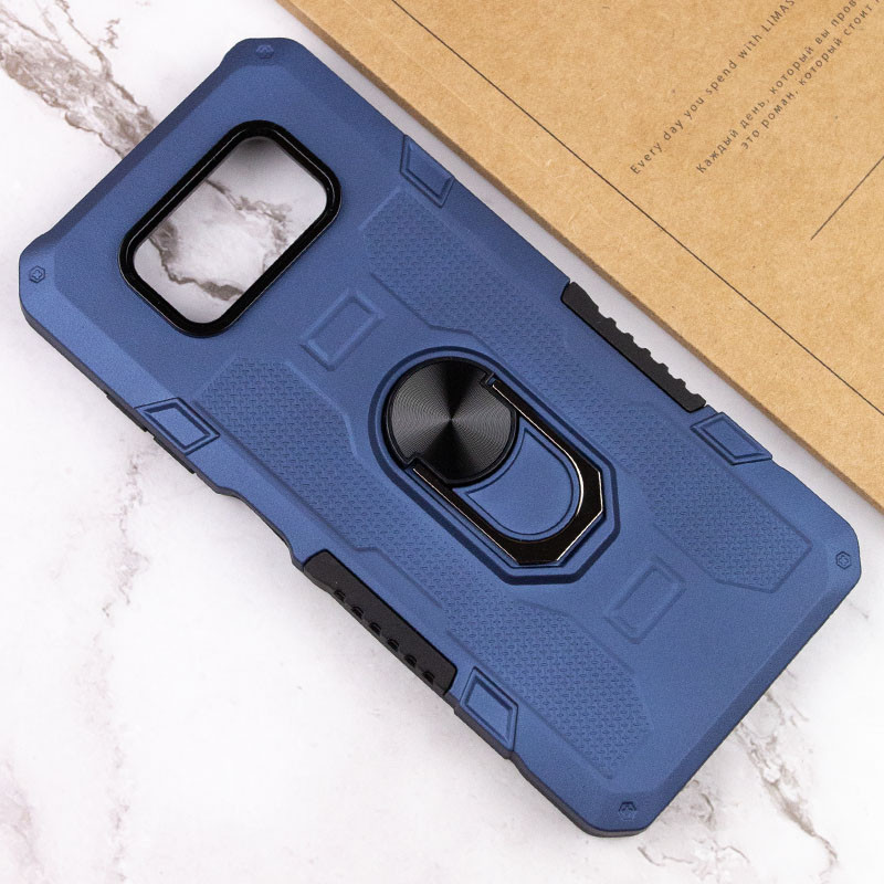 Купить Ударопрочный чехол Military Ring для Xiaomi Poco X3 NFC / Poco X3 Pro (Синий) на vchehle.ua