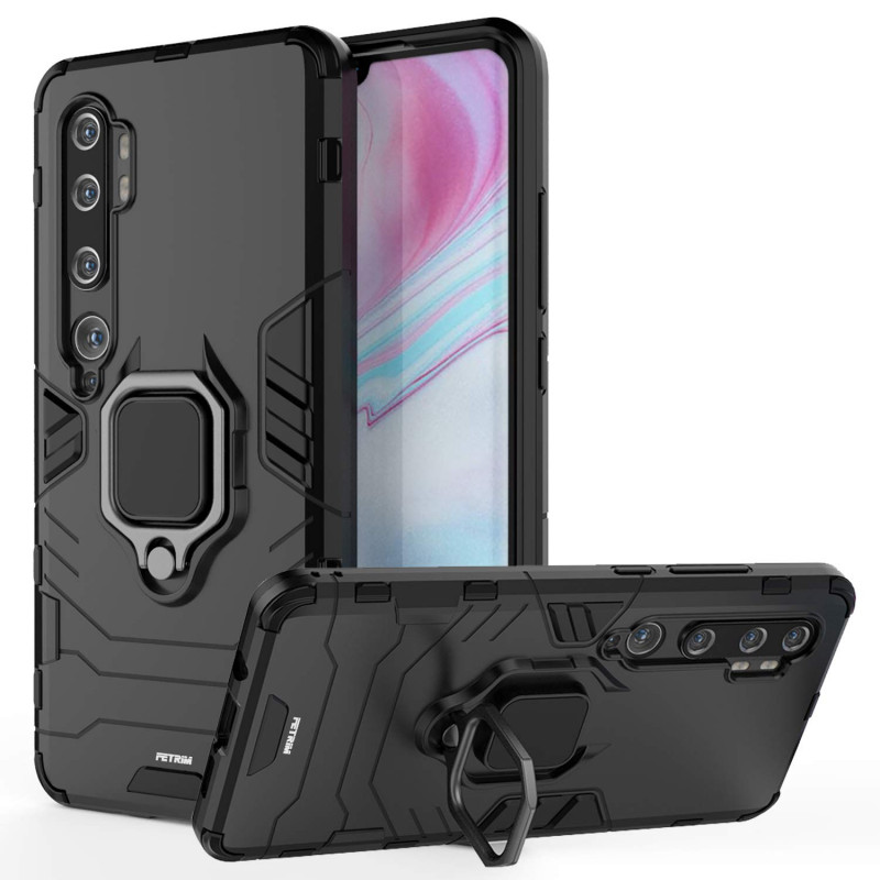 Фото Ударопрочный чехол Transformer Ring for Magnet для Xiaomi Mi Note 10 / Note 10 Pro/CC9 Pro (Черный / Soul Black) на vchehle.ua
