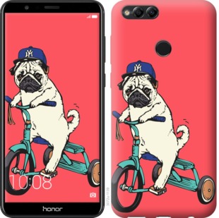 

Чехол Мопс на велосипеде для Huawei Honor 7X 658519