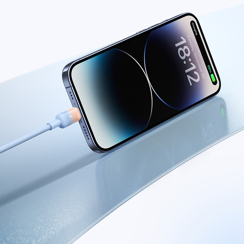 Дата кабель Baseus Discolor Series Fast Charging USB to Lightning 2.4A (1m) (P10374900) (Galaxy Blue) в магазині vchehle.ua