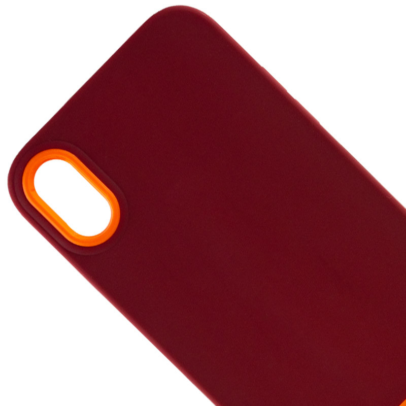 Фото Чехол TPU+PC Bichromatic для Apple iPhone XR (6.1") (Brown burgundy / Orange) на vchehle.ua