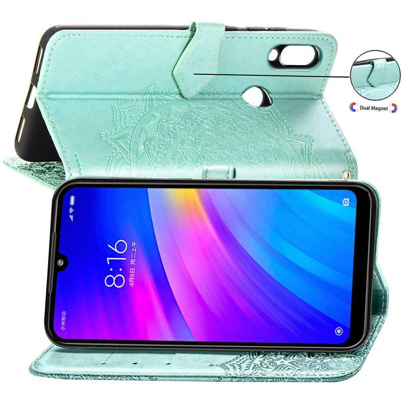 Кожаный чехол (книжка) Art Case с визитницей для Xiaomi Redmi 7 (Бирюзовый) в магазине vchehle.ua