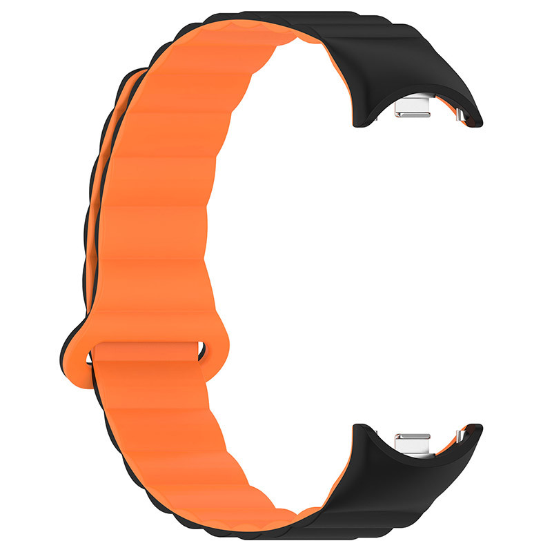 Фото Ремешок Dual-color Magnetic для Xiaomi Mi Band 9/8 (Black / Orange) в магазине vchehle.ua