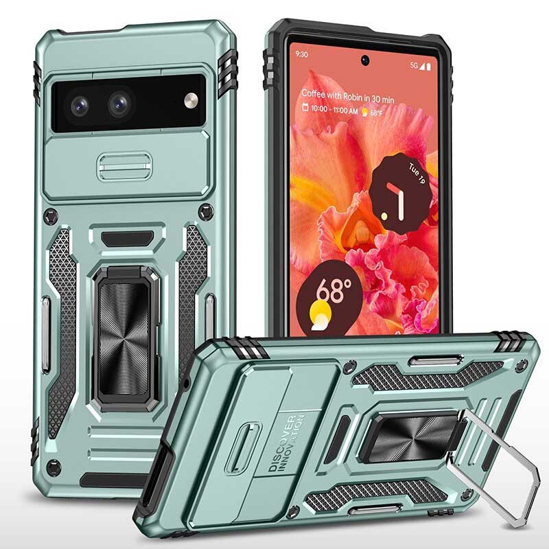 Ударопрочный чехол Camshield Army Ring для Google Pixel 7 (Зеленый / Light Green)