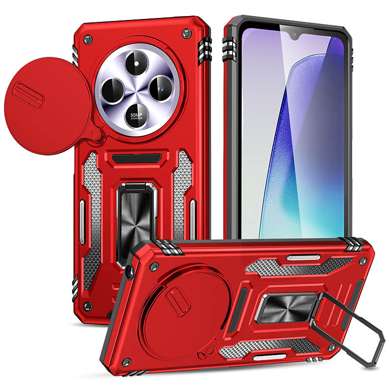 Удароміцний чохол Camshield Army Ring на Xiaomi Redmi 14C / A4 / Poco C75 (Червоний / Red)