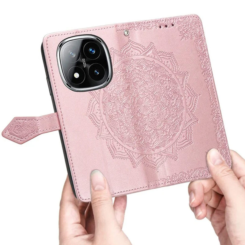 Купити Шкіряний чохол-книжка Art Case з візитницею на Xiaomi Redmi Note 14 Pro 4G (Рожевий) на vchehle.ua