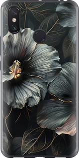 Чехол Черные цветы для Xiaomi Mi Max 3