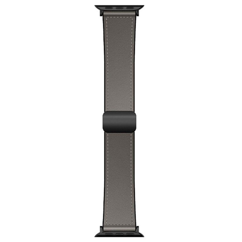 Ремешок Hoco WA34 Basic magnetic buckle silicone leather strap для Apple watch 44/45/46/49mm (Dark Gray)