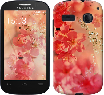 

Чехол Розовые цветы для Alcatel One Touch Pop C3 4033D 325172